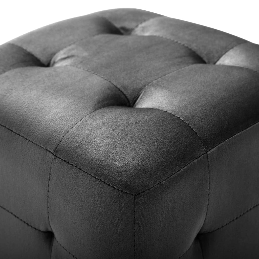 Pouf 2 pz Nero 30x30x30 cm in Velluto 278386