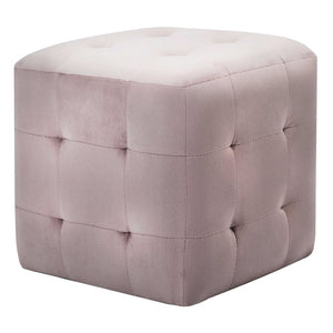 Pouf 2 pz Rosa 30x30x30 cm in Velluto cod mxl 63465