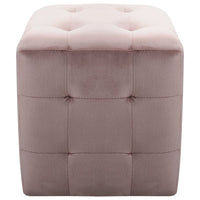 Pouf 2 pz Rosa 30x30x30 cm in Velluto cod mxl 63465