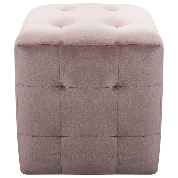 Pouf 2 pz Rosa 30x30x30 cm in Velluto cod mxl 63465