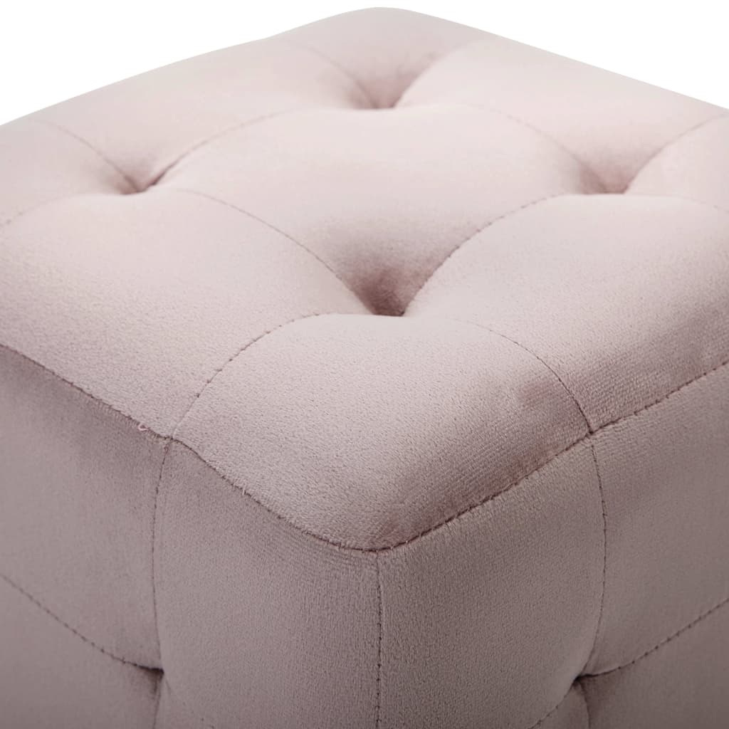 Pouf 2 pz Rosa 30x30x30 cm in Velluto cod mxl 63465