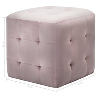 Pouf 2 pz Rosa 30x30x30 cm in Velluto cod mxl 63465