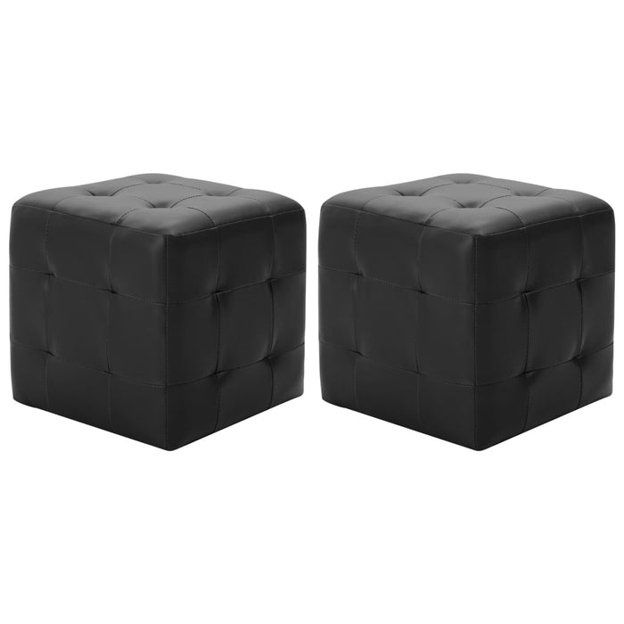 Pouf 2 pz Nero 30x30x30 cm in Similpelle 278390