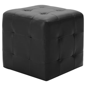 Pouf 2 pz Nero 30x30x30 cm in Similpelle 278390