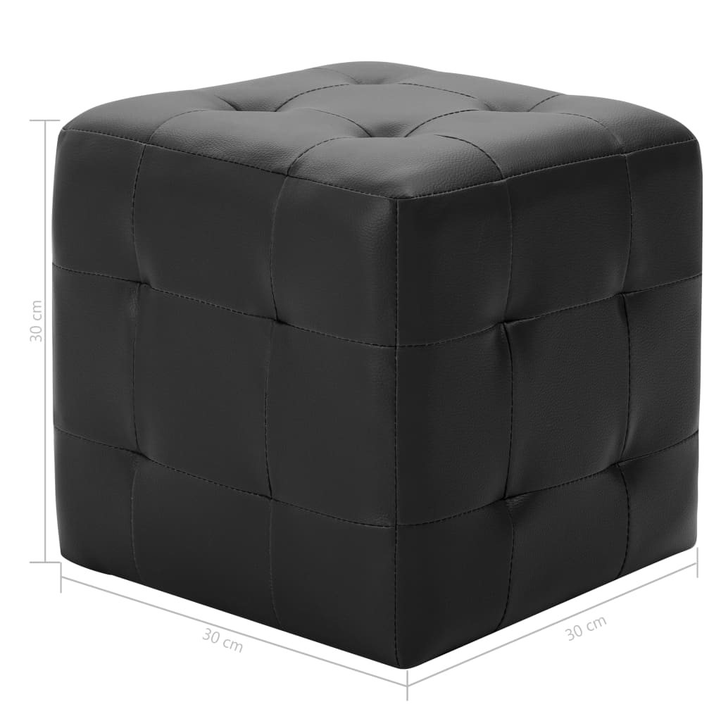 Pouf 2 pz Nero 30x30x30 cm in Similpelle 278390