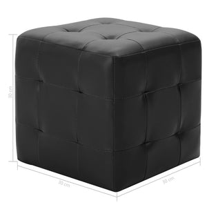 Pouf 2 pz Nero 30x30x30 cm in Similpelle 278390