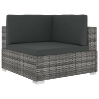 Set Divani da Giardino 6 pz con Cuscini in Polyrattan Grigio 46742