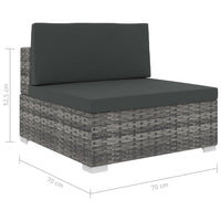 Set Divani da Giardino 6 pz con Cuscini in Polyrattan Grigio 46742