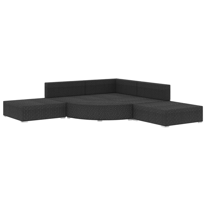 Set Divani da Giardino 6 pz con Cuscini in Polyrattan Nero cod mxl 35611