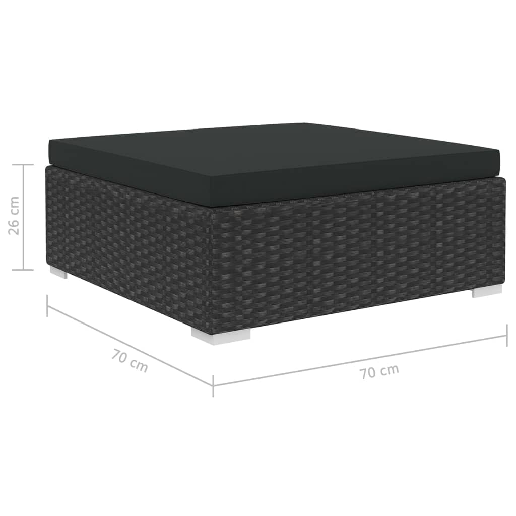 Set Divani da Giardino 6 pz con Cuscini in Polyrattan Nero cod mxl 35611