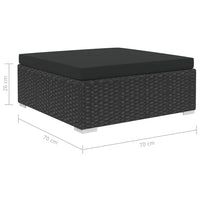 Set Divani da Giardino 5 pz con Cuscini in Polyrattan Nero 46744