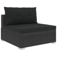 Set Divani da Giardino 6 pz con Cuscini in Polyrattan Nero cod mxl 42016