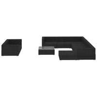 Set Divani da Giardino 10 pz con Cuscini in Polyrattan Nero cod mxl 36250