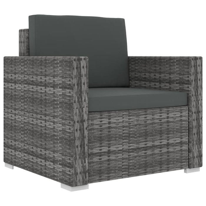 Set Divani da Giardino 13 pz con Cuscini in Polyrattan Grigio 46759