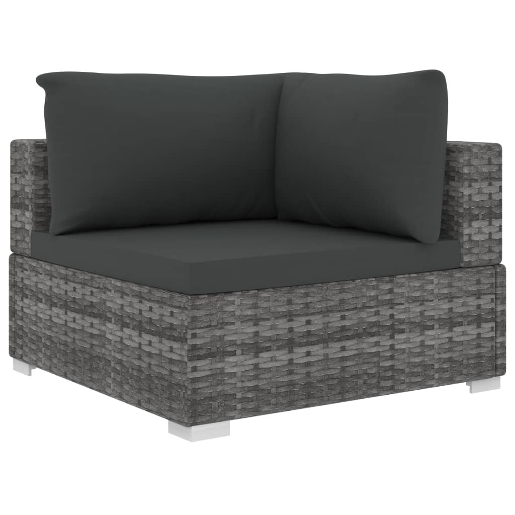 Set Divani da Giardino 13 pz con Cuscini in Polyrattan Grigio 46759