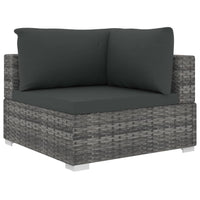 Set Divani da Giardino 12 pz con Cuscini in Polyrattan Grigio 46763