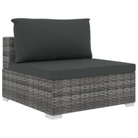 Set Divani da Giardino 12 pz con Cuscini in Polyrattan Grigio 46763