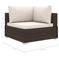 Set Divani da Giardino 8 pz con Cuscini in Polyrattan Marrone 46765