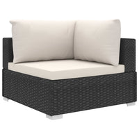 Set Divani da Giardino 4 pz con Cuscini in Polyrattan Nero cod mxl 31338