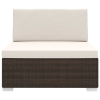 Seduta Centrale Modulare 1 pz con Cuscini in Polyrattan Marrone cod mxl 78128