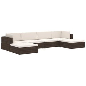 Seduta Centrale Modulare 1 pz con Cuscini in Polyrattan Marrone cod mxl 78128