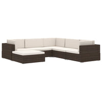 Seduta Centrale Modulare 1 pz con Cuscini in Polyrattan Marrone cod mxl 78128