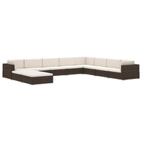 Seduta Centrale Modulare 1 pz con Cuscini in Polyrattan Marrone cod mxl 78128