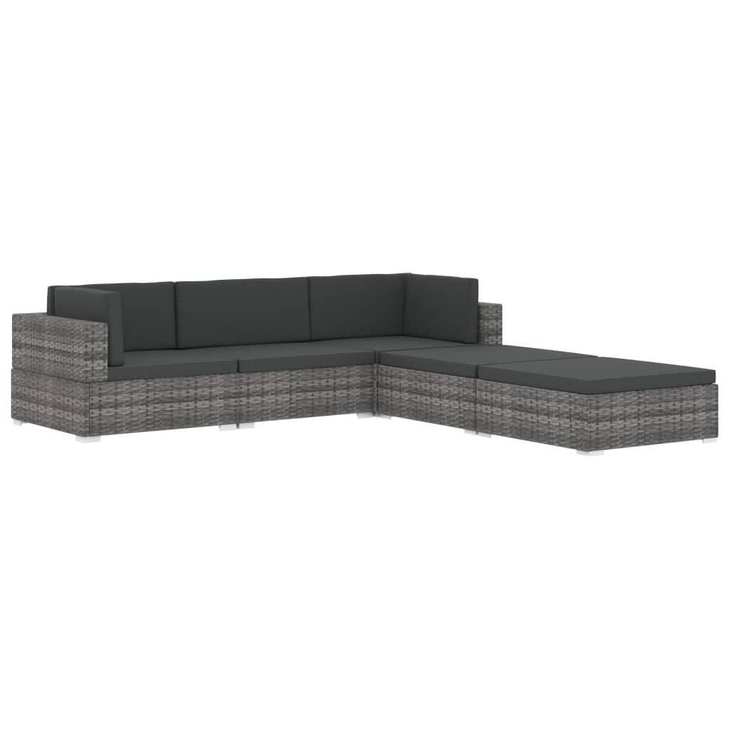 Seduta Centrale Modulare 1 pz con Cuscini in Polyrattan Marrone cod mxl 78128