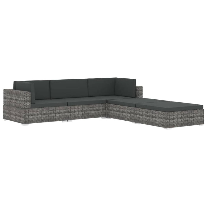 Seduta Centrale Modulare 1 pz con Cuscini in Polyrattan Marrone cod mxl 78128