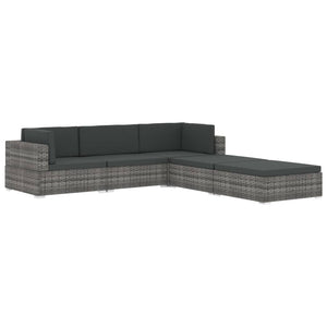 Seduta Centrale Modulare 1 pz con Cuscini in Polyrattan Marrone 46793