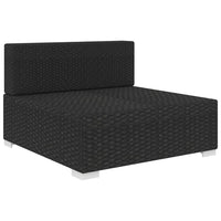 Seduta Centrale Modulare 1 pz con Cuscini in Polyrattan Nero cod mxl 60977