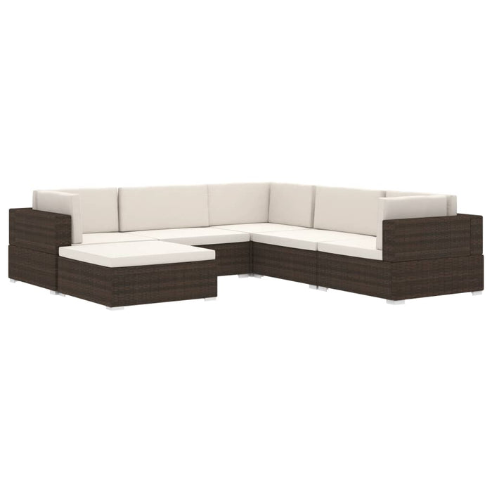 Poltrona Modulare ad Angolo 1 pz con Cuscini Polyrattan Grigio 46799