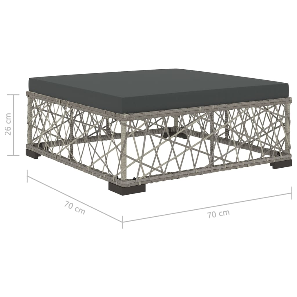 Set Divani da Giardino 6 pz con Cuscini in Polyrattan Grigio 46805