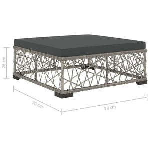 Set Divani da Giardino 6 pz con Cuscini in Polyrattan Grigio 46805