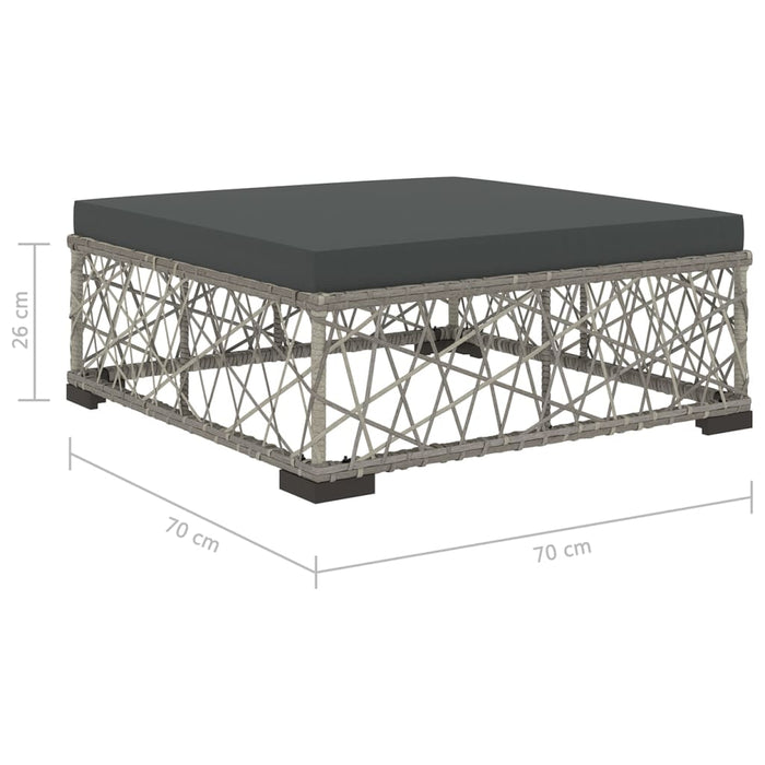 Set Divani da Giardino 6 pz con Cuscini in Polyrattan Grigio 46805