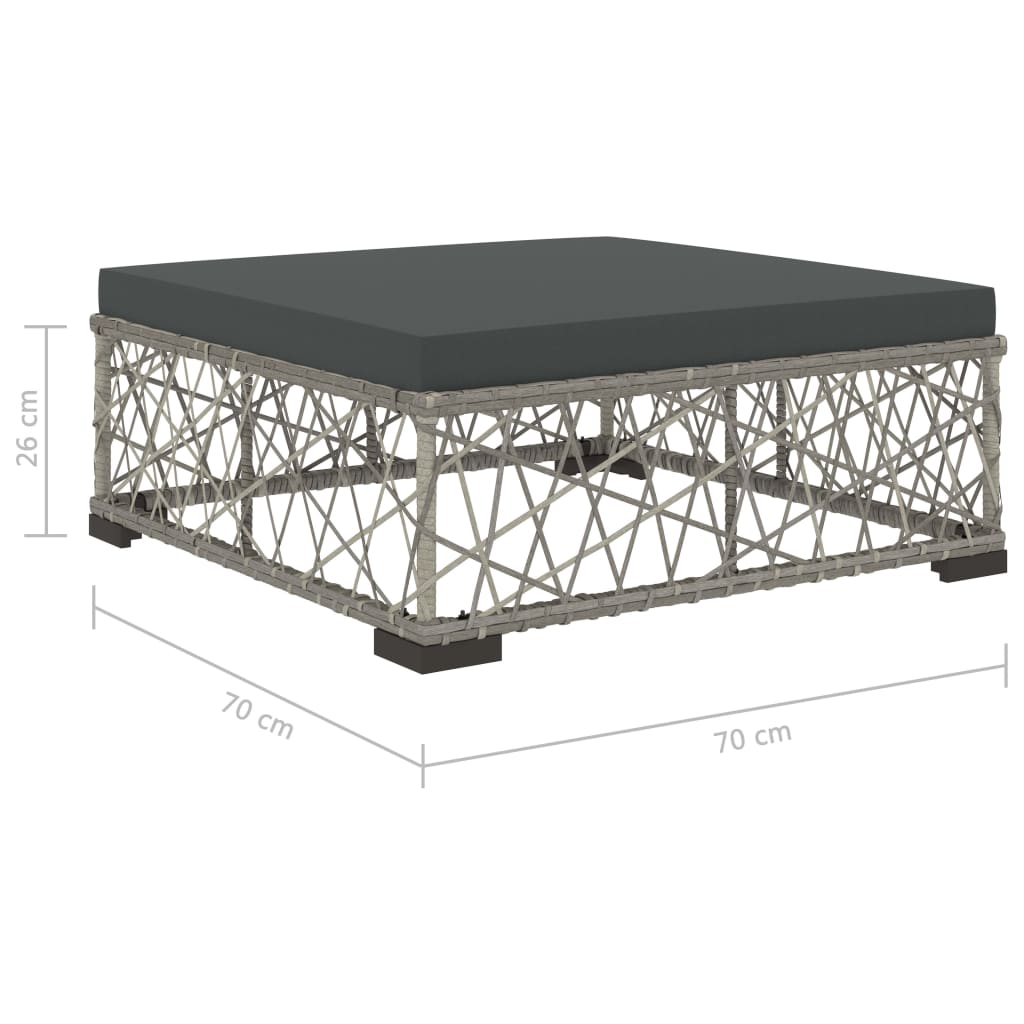 Set Divani da Giardino 8 pz con Cuscini in Polyrattan Grigio 46806