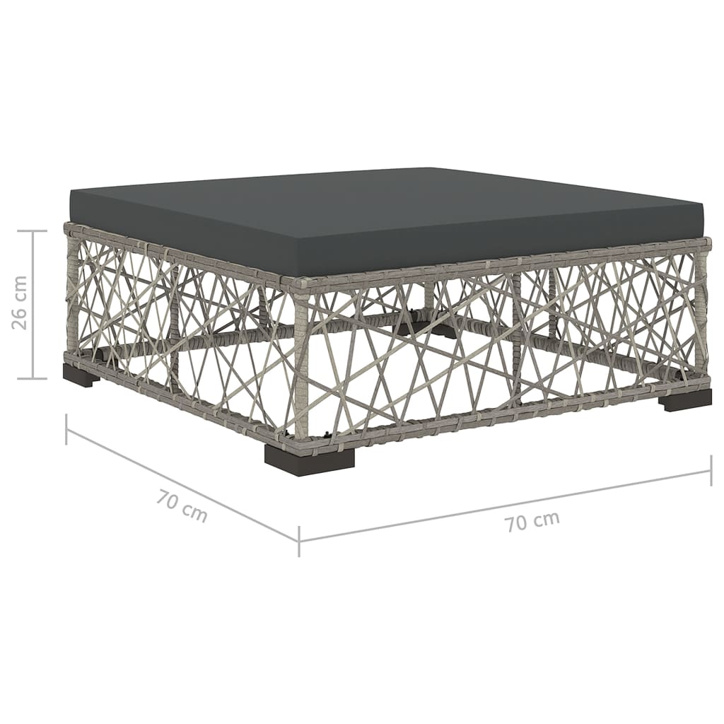 Set Divani da Giardino 5 pz con Cuscini in Polyrattan Grigio cod mxl 35612