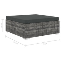 Set Divani da Giardino 8 pz con Cuscini in Polyrattan Grigio 46824