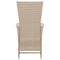 Set da Pranzo da Giardino 7 pz con Cuscini in Polyrattan Beige