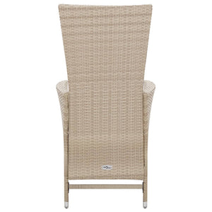 Set da Pranzo da Giardino 7 pz con Cuscini in Polyrattan Beige