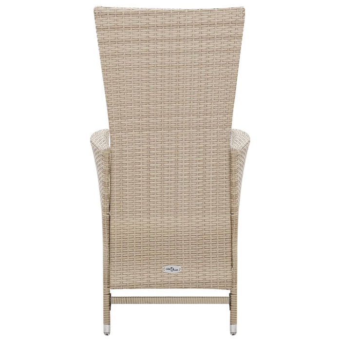 Set da Pranzo da Giardino 7 pz con Cuscini in Polyrattan Beige