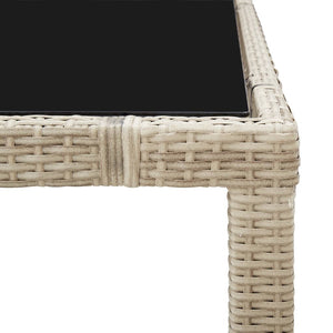 Set da Pranzo da Giardino 9 pz con Cuscini in Polyrattan Beige cod mxl 34597