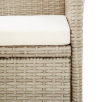 Set da Pranzo da Giardino 9 pz con Cuscini in Polyrattan Beige cod mxl 34597