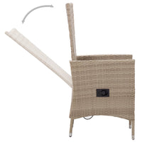 Set da Pranzo da Giardino 9 pz con Cuscini in Polyrattan Beige 46048