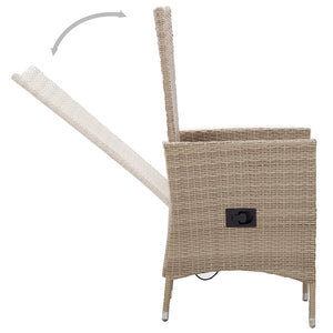 Set da Pranzo da Giardino 9 pz con Cuscini in Polyrattan Beige 46048