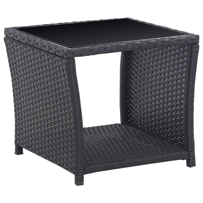 Set da Bistrot 3 pz con Cuscini in Polyrattan Nero cod mxl 42524