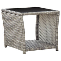 Tavolino da Caffè Grigio 45x45x40 cm in Polyrattan e Vetro 46068