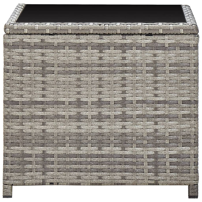 Tavolino da Caffè Grigio 45x45x40 cm in Polyrattan e Vetro cod mxl 52240