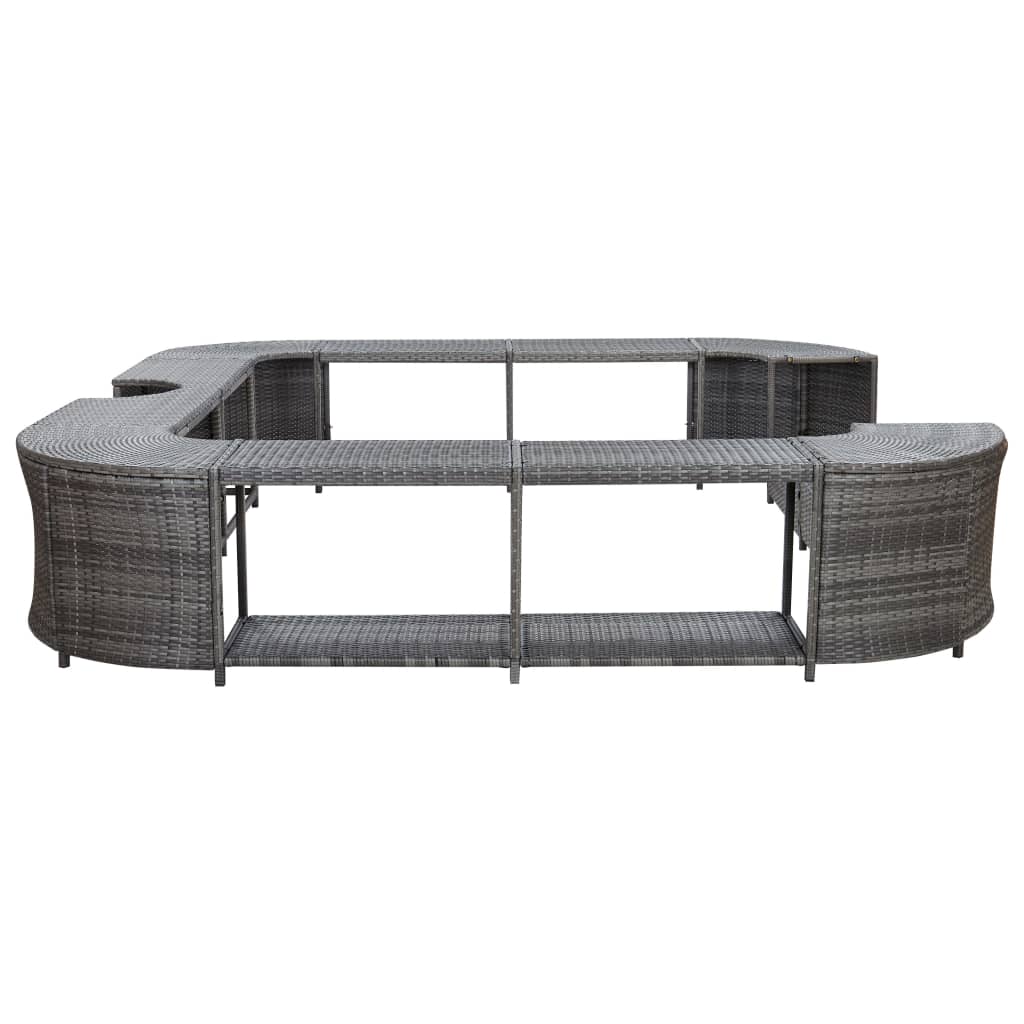 Bordo Spa Quadrato Grigio 268 x 268 x 55 cm in Polyrattan cod mxl 46068