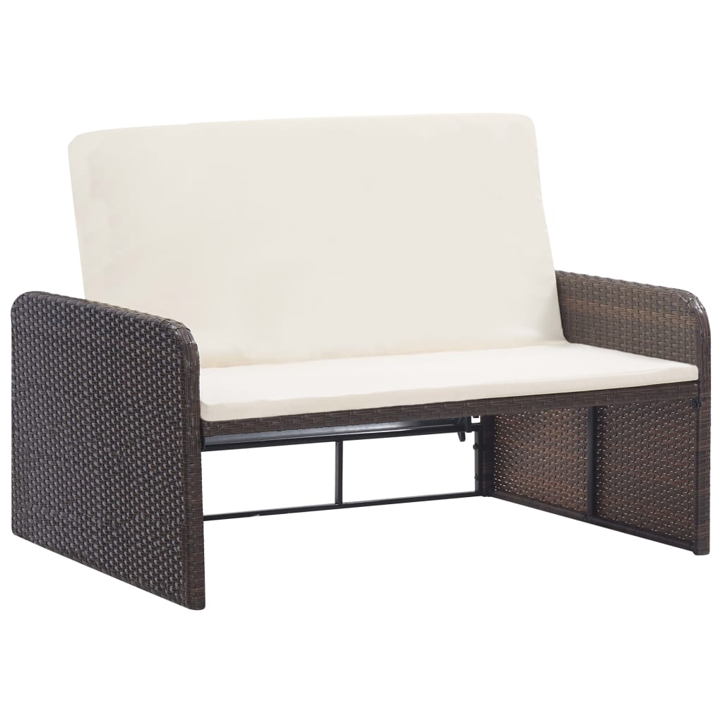 Set Divani da Giardino 2 pz con Cuscini in Polyrattan Marrone cod mxl 50934